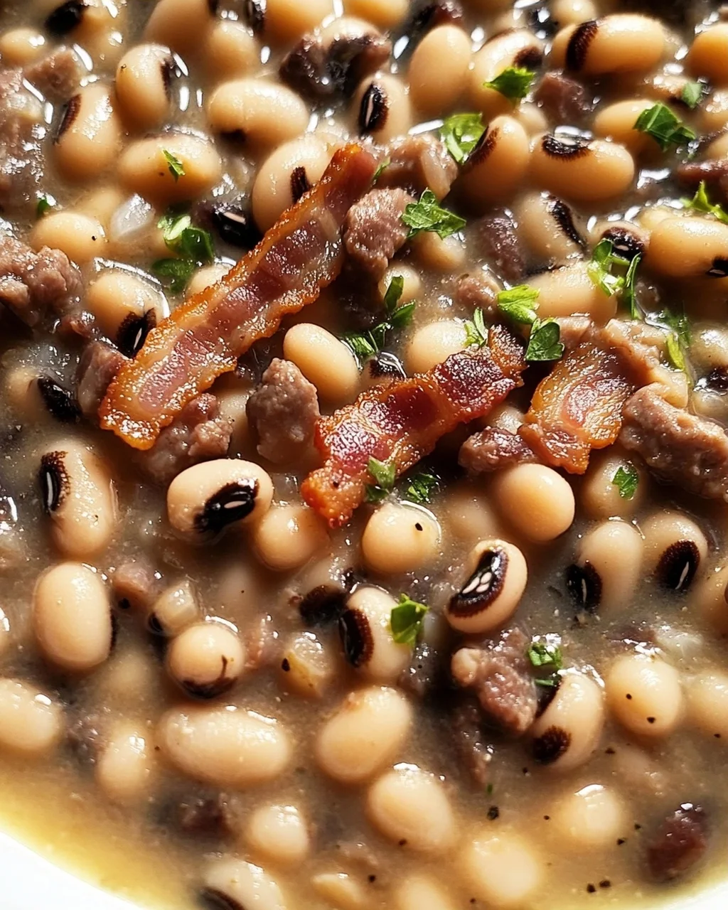 Black Eyed Peas mit Rindfleisch-Bacon – Soul Food
