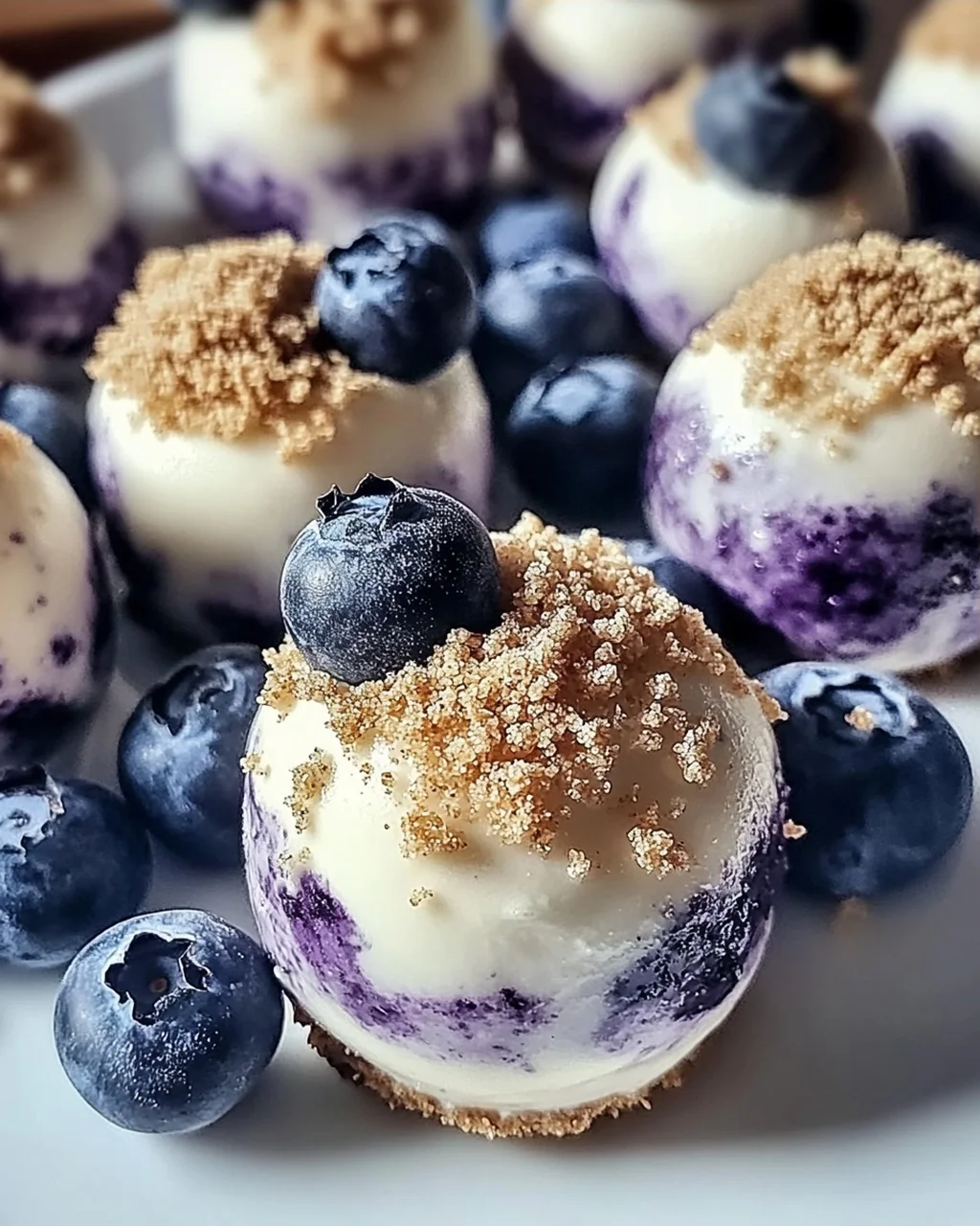 Blaubeer-Käsekuchen-Protein-Bällchen ganz einfach machen