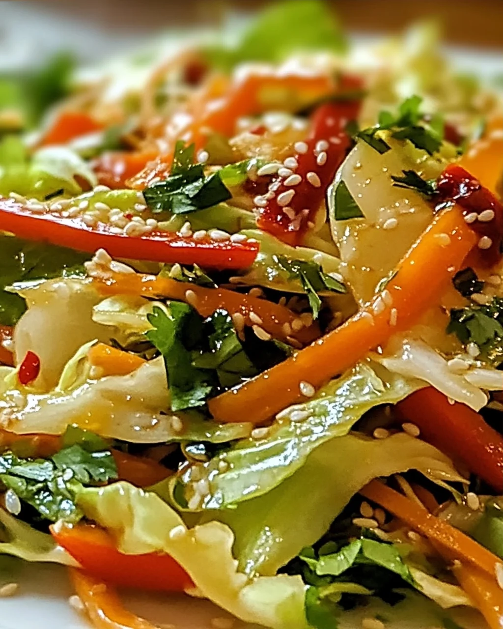 Chinakohl Salat mit köstlichem Sesam-Dressing