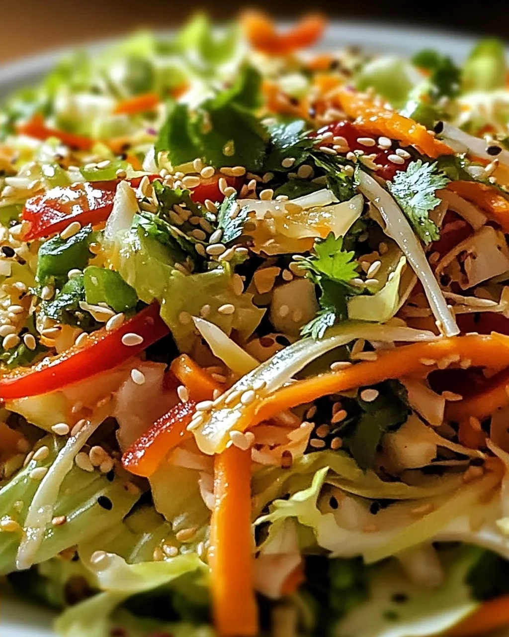 Chinakohl Salat mit köstlichem Sesam-Dressing