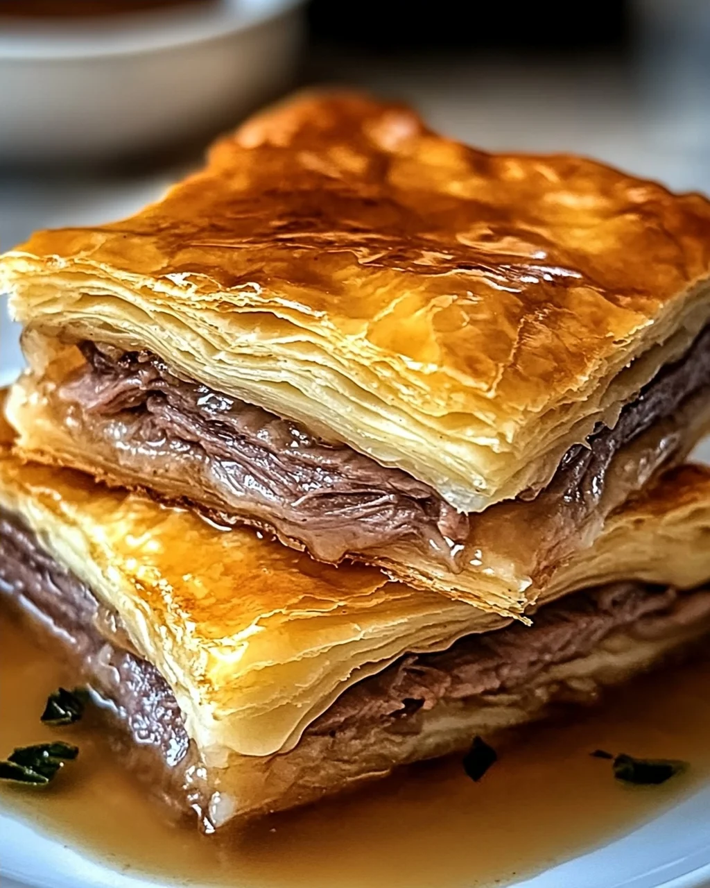 Französische Dip Quadrat für den perfekten Snack