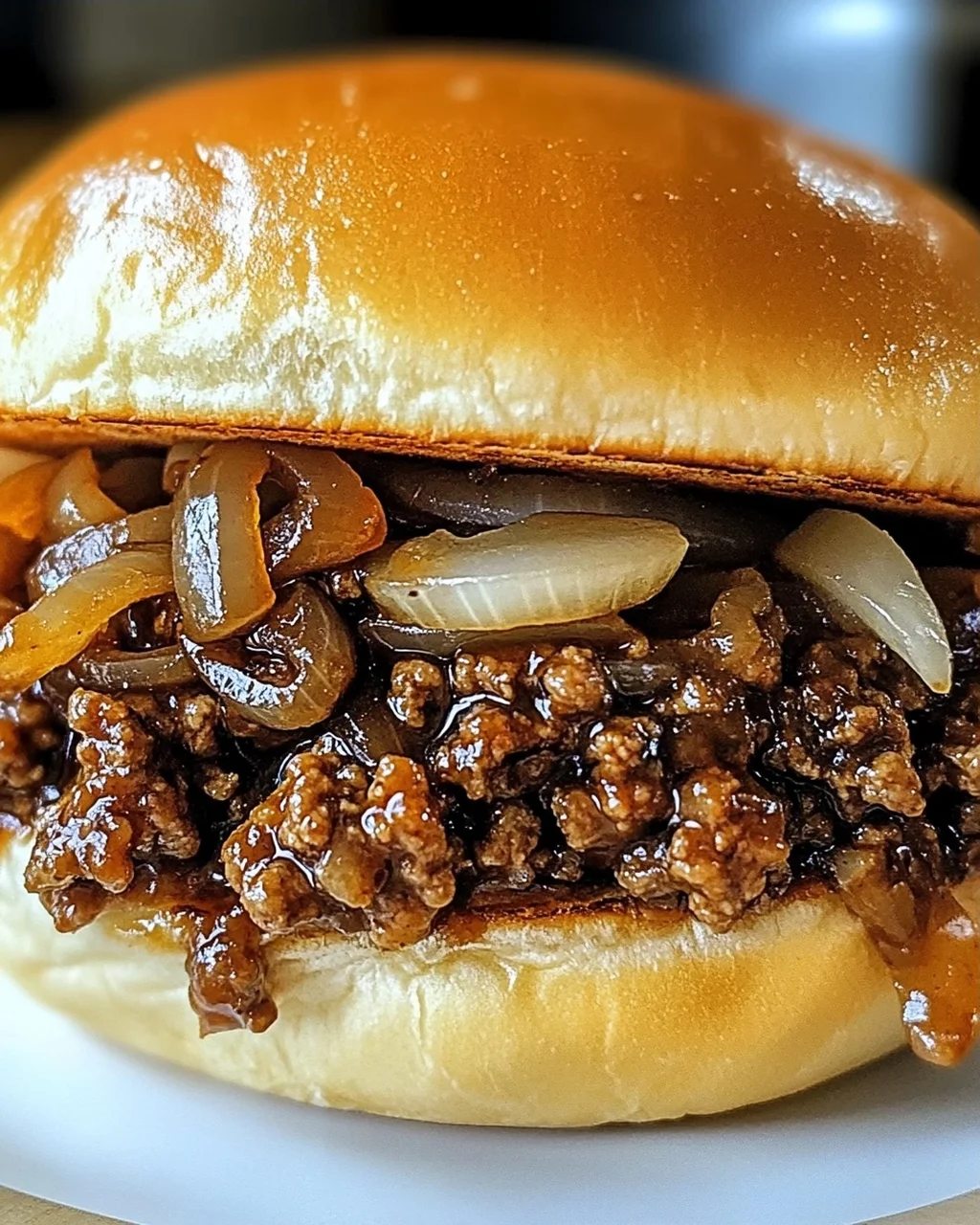 Französische Zwiebel Rindfleisch Sloppy Joes zuhause genießen