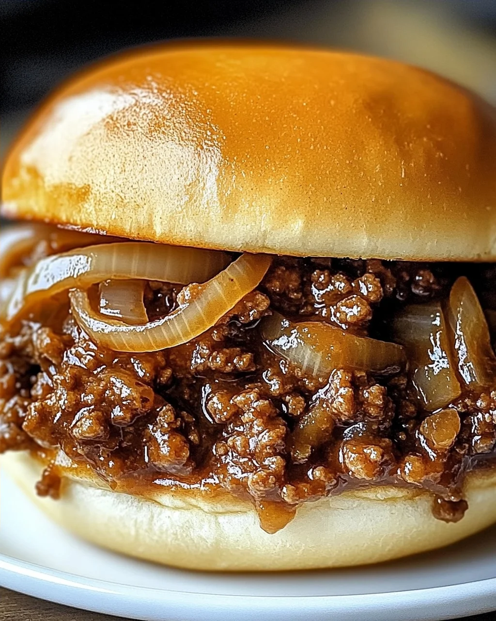 Französische Zwiebel Rindfleisch Sloppy Joes zuhause genießen