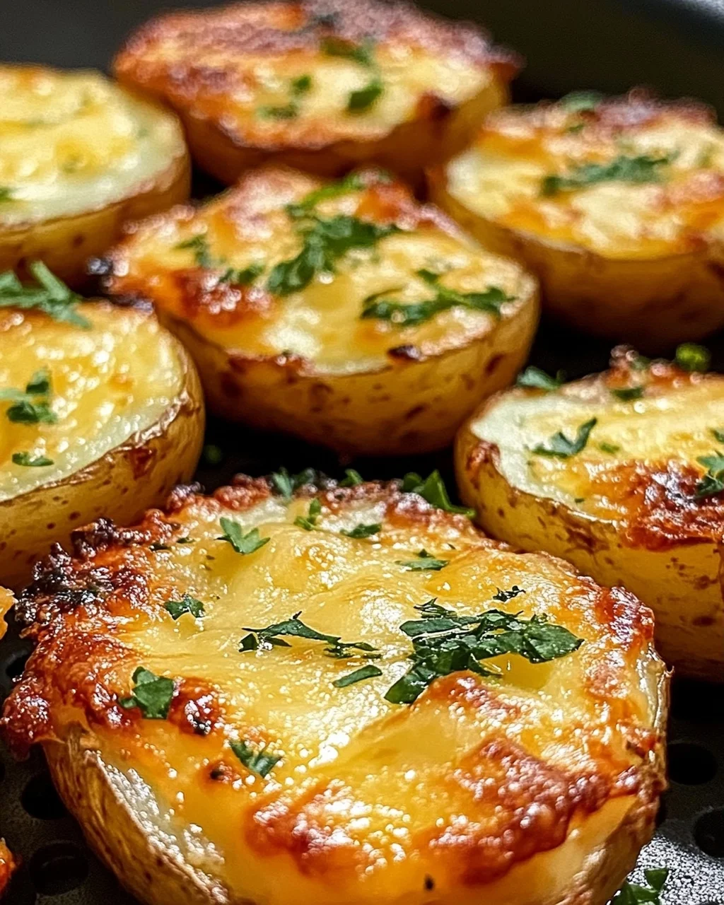 Gebackene Käse-Kartoffeln aus der Heißluftfritteuse genießen