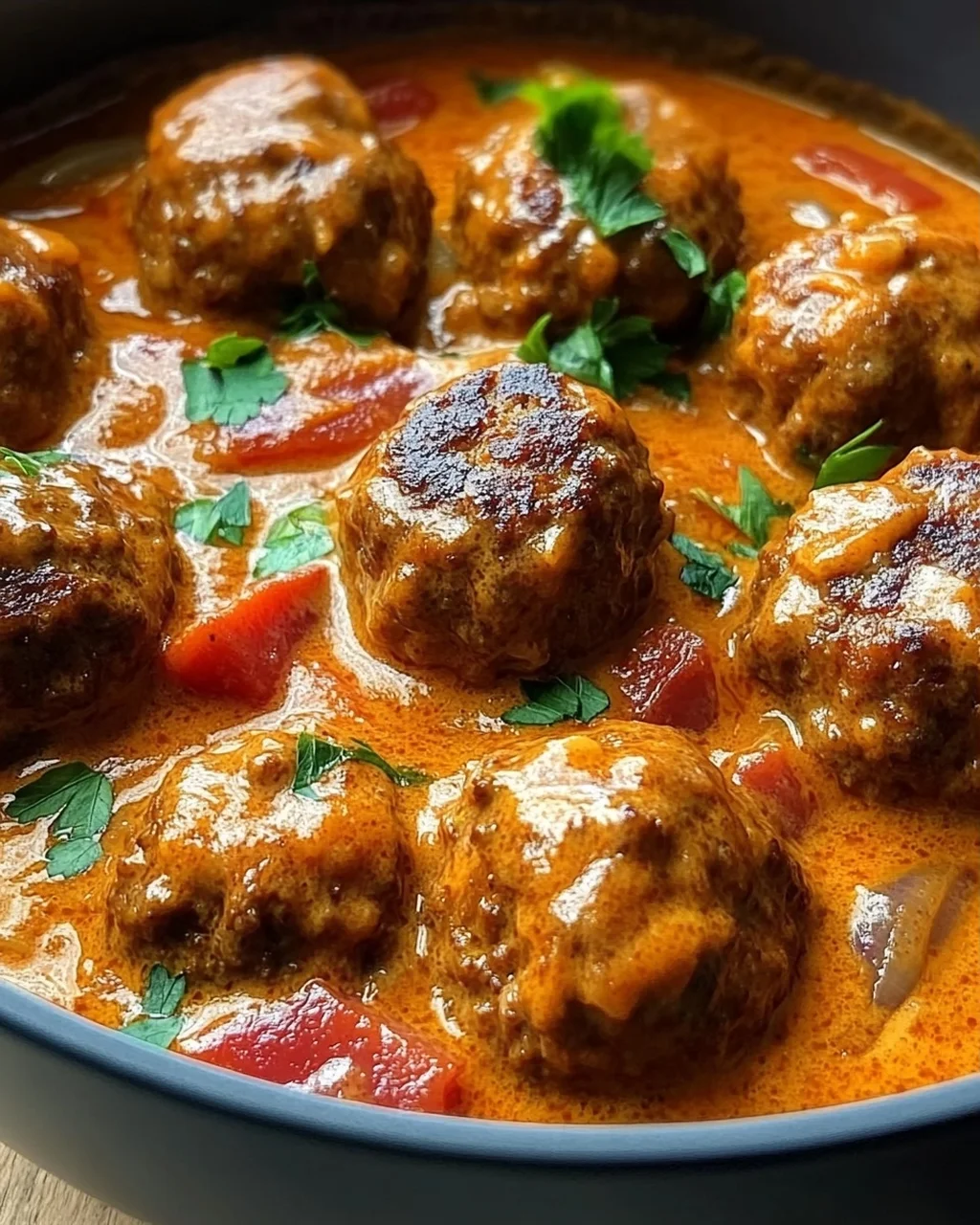 Hackbällchen in cremiger Paprikasoße