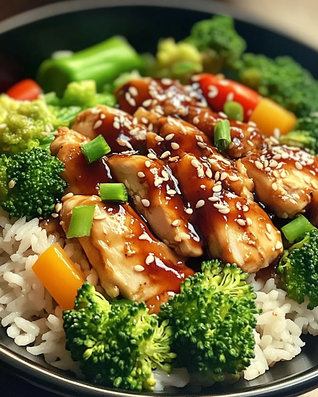 Hähnchen-Teriyaki mit Brokkoli und Reis