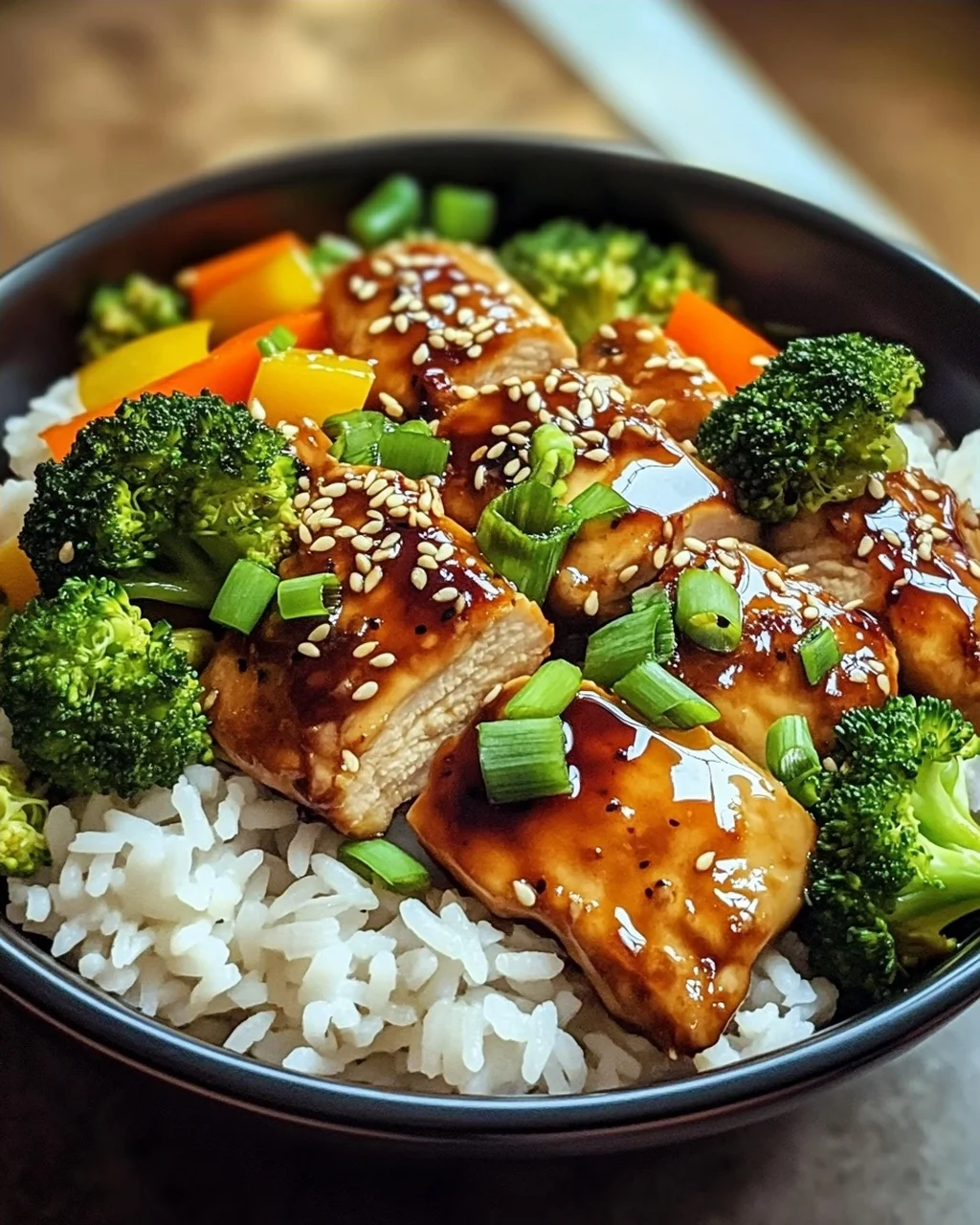Hähnchen-Teriyaki mit Brokkoli und Reis