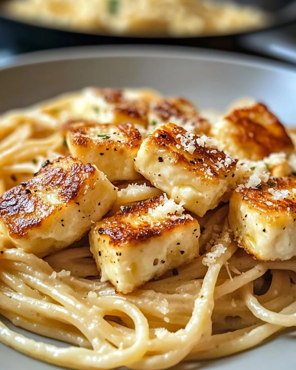 Halloumi Carbonara: Cremig und vegetarisch genießen
