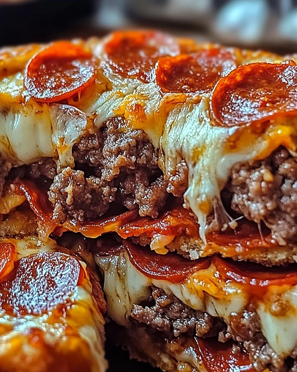 Herzhafter Hamburger Wurst- und Peperoni-Kuchen für jeden Tag