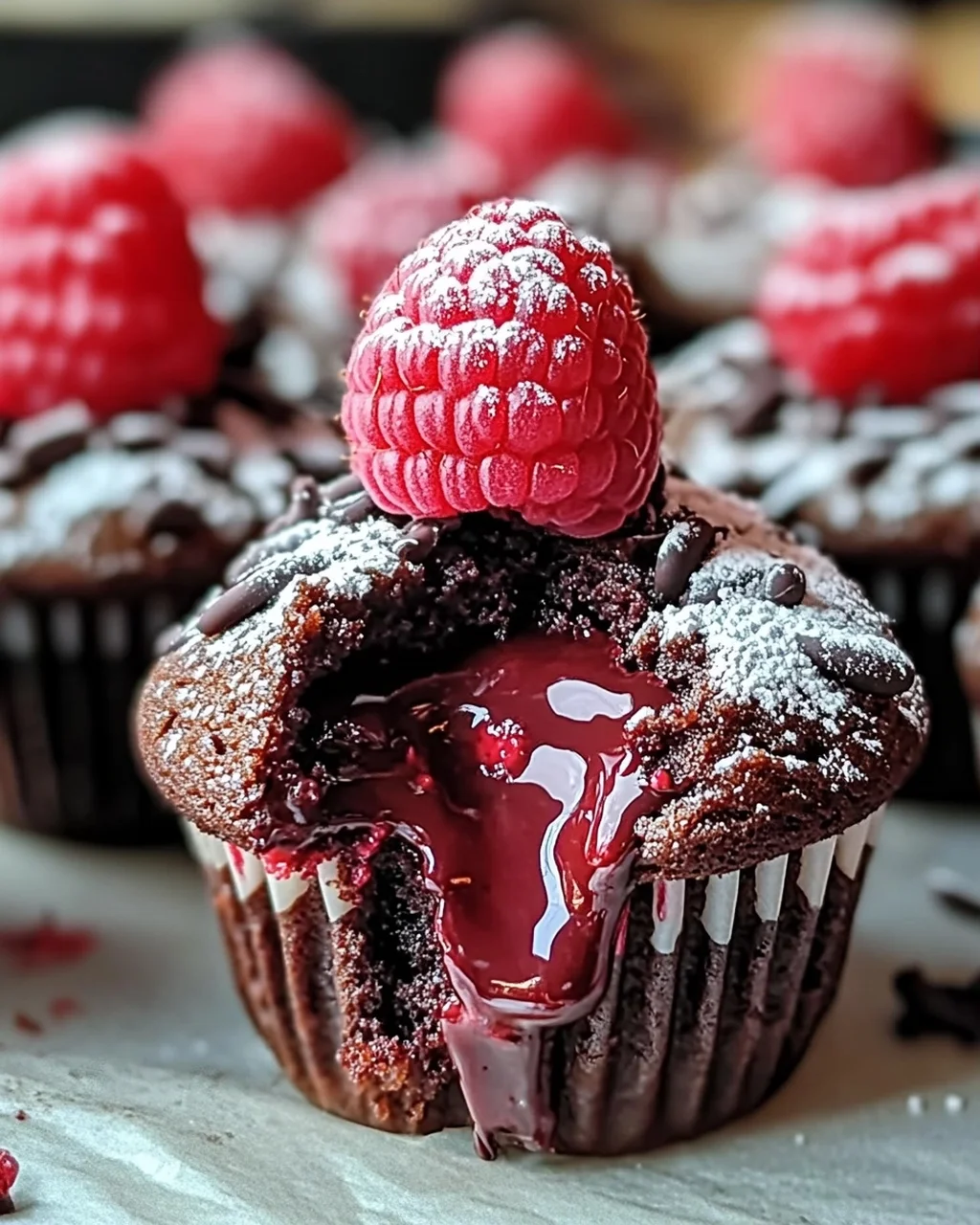 Himbeer-Schokoladen-Lava-Cupcakes für besondere Anlässe