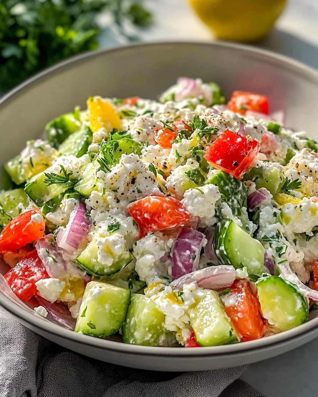 Hüttenkäse Salat: Die leckere Proteinbombe für Fitnessfans!