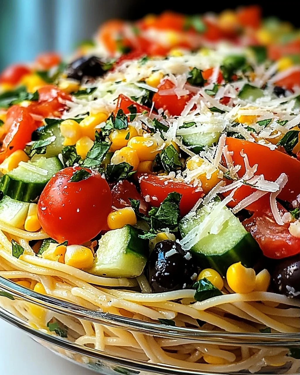 Italienischer Spaghetti-Schichtsalat