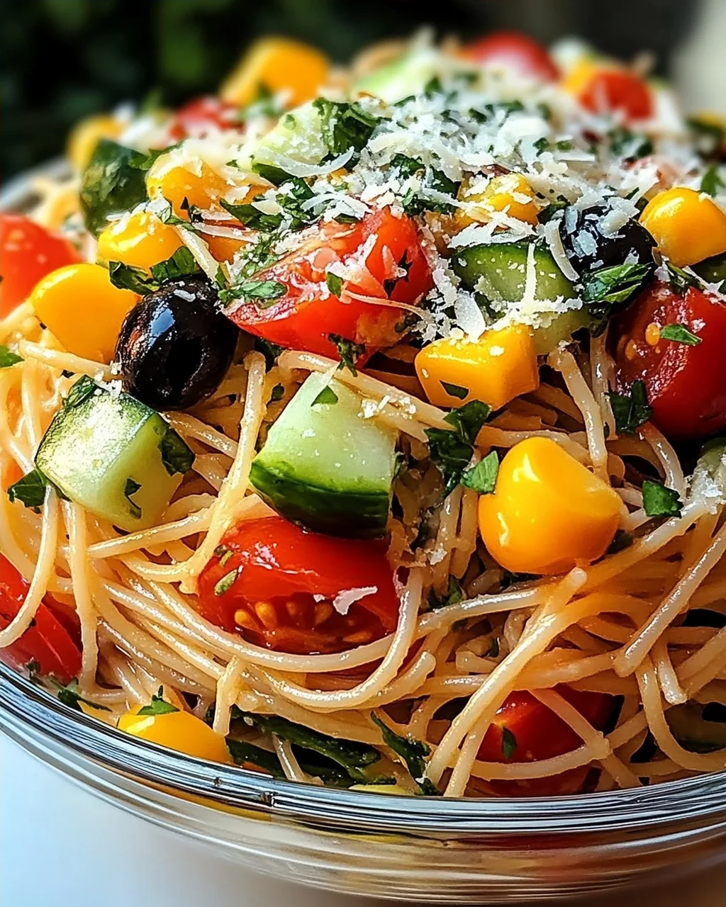 Italienischer Spaghetti-Schichtsalat