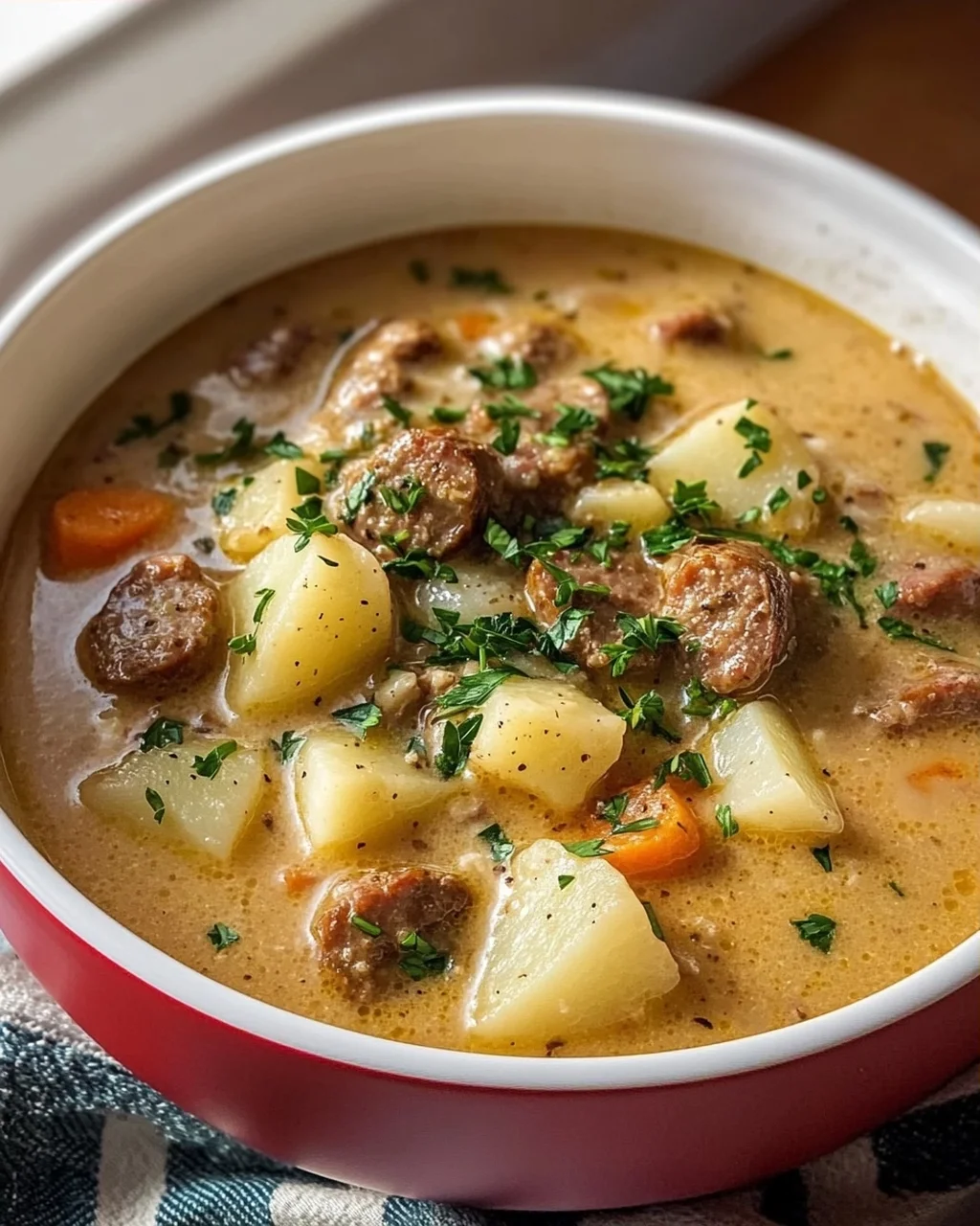 Klassische Rinderwurst Kartoffelsuppe – Herzhaft und lecker!