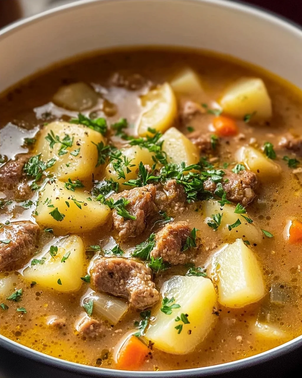 Klassische Rinderwurst Kartoffelsuppe – Herzhaft und lecker!