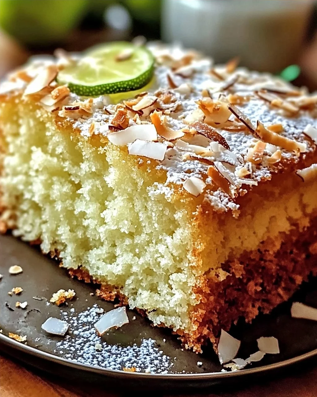 Kokos-Limetten-Butterkuchen für tropischen Genuss