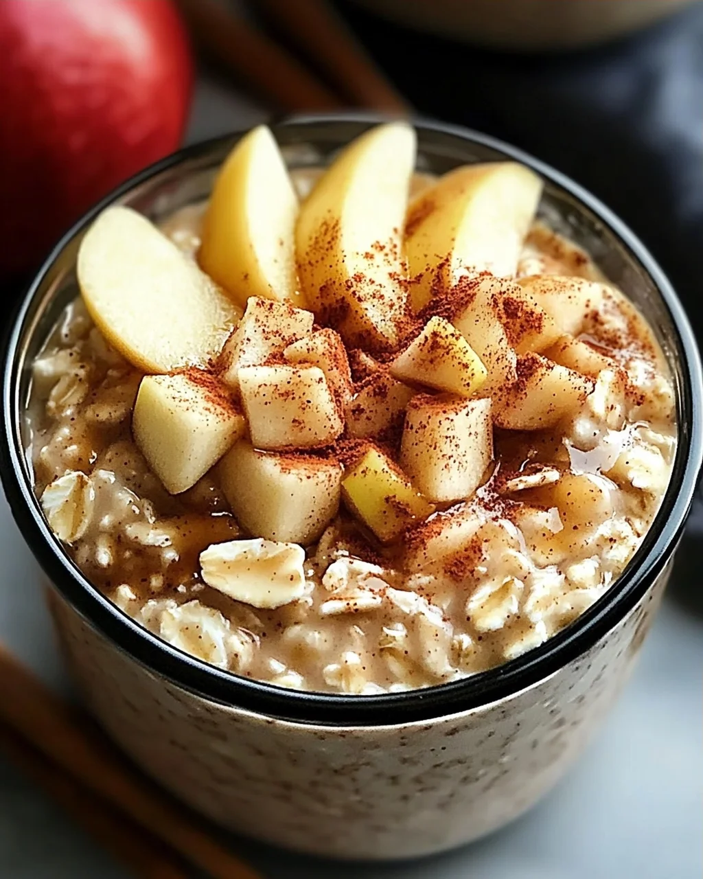 Köstliche Apple Cinnamon Overnight Oats Einfaches Rezept