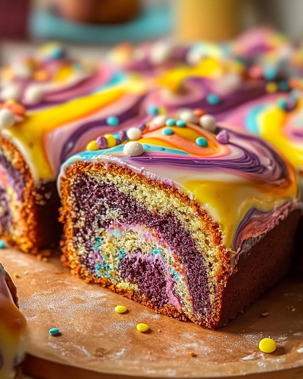 Kunterbunter Marmorkuchen