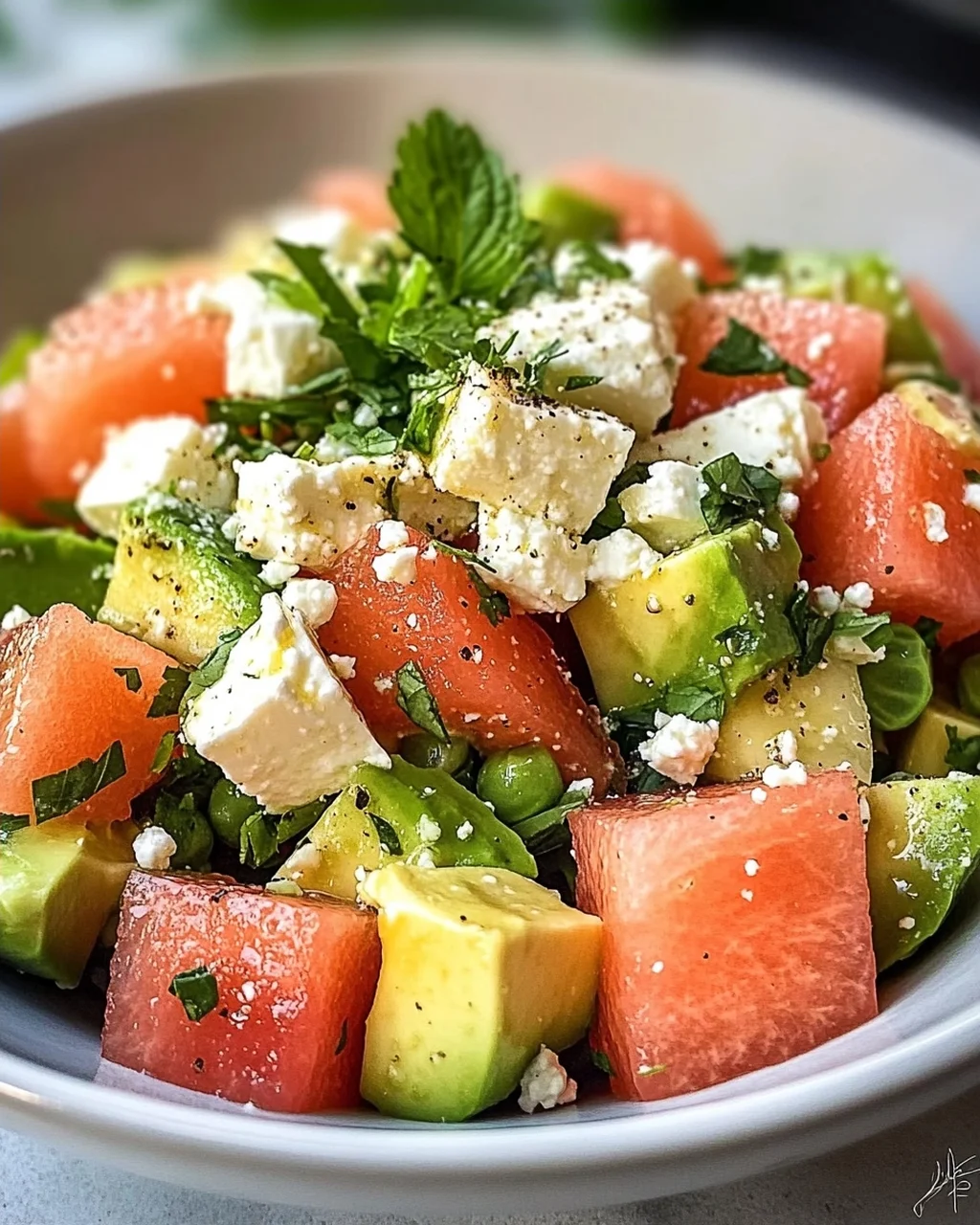 Melonen-Feta-Salat mit Avocado