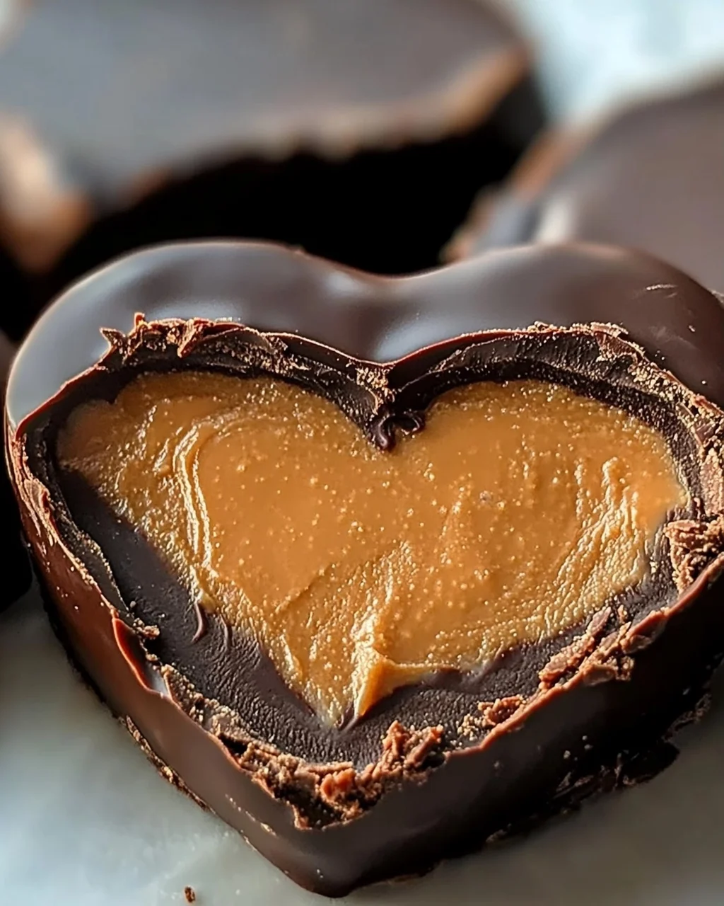 Schokoladen-Erdnussbutter-Valentinsherz ganz einfach