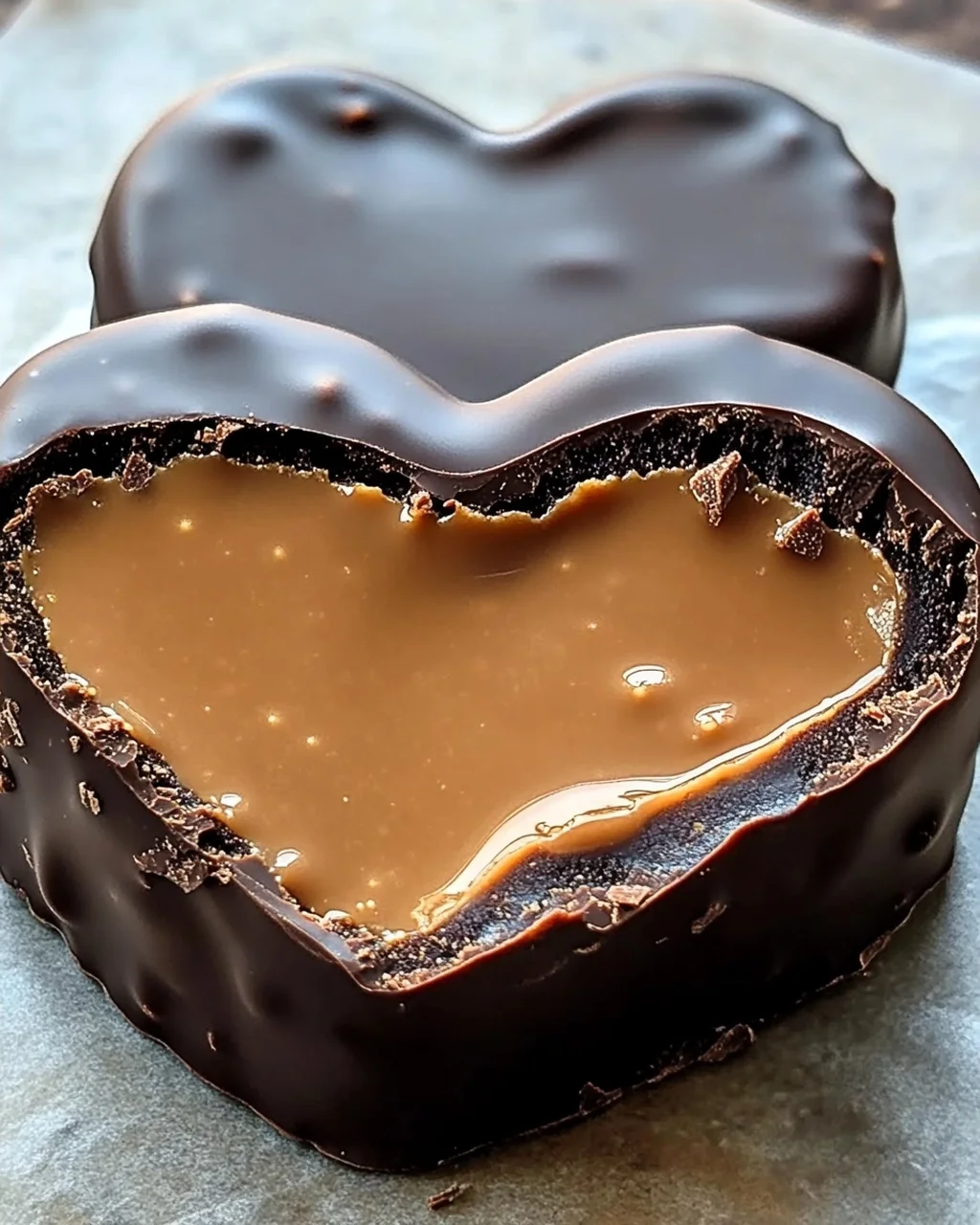 Schokoladen-Erdnussbutter-Valentinsherz ganz einfach