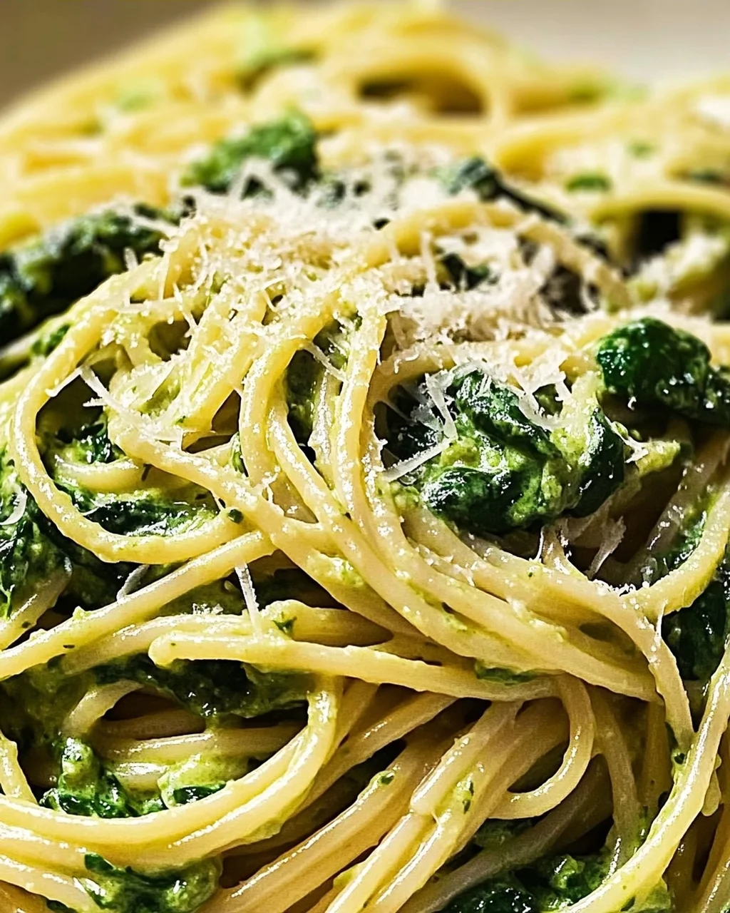 Spaghetti mit Spinat Frischkäse-Sauce