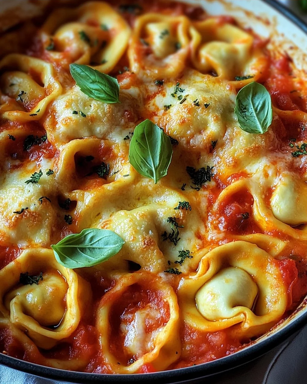 Tortelliniauflauf mit Tomate und Mozzarella