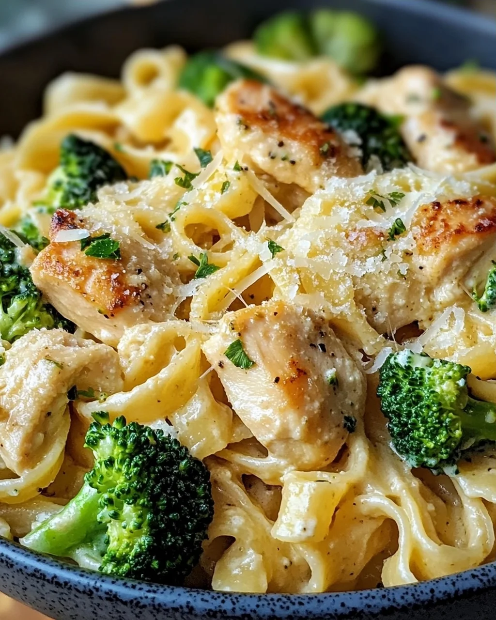 cremige Hähnchen-Brokkoli-Pasta